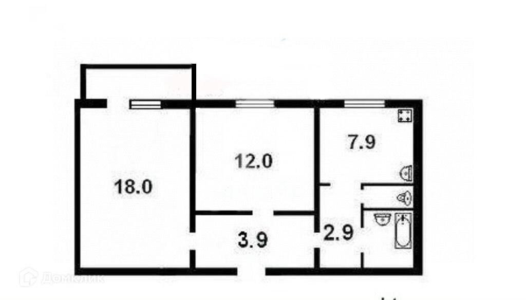 2-комнатная 53.7 м2 в ЖК undefined корпус null этаж 5