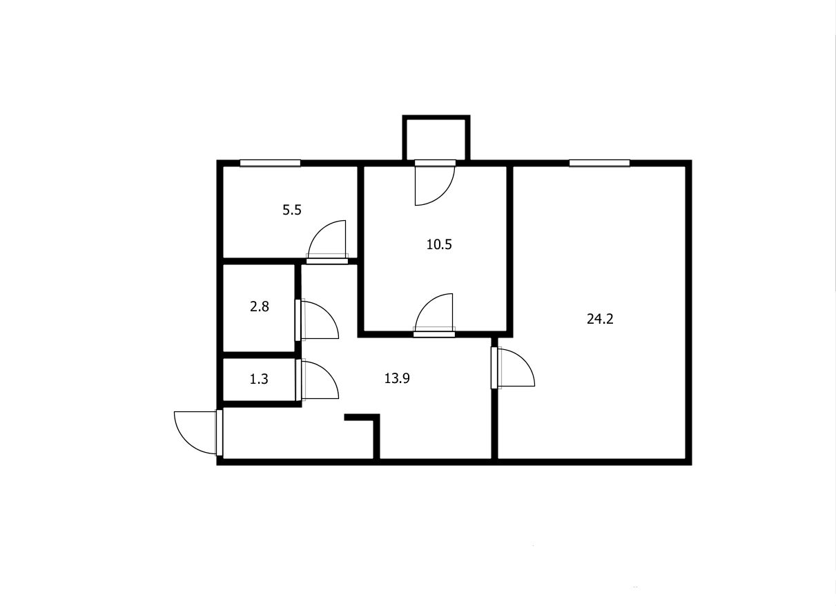 2-комнатная 58.2 м2 в ЖК undefined корпус null этаж 4