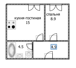2-комнатная 33.3 м2 в ЖК undefined корпус null этаж 3