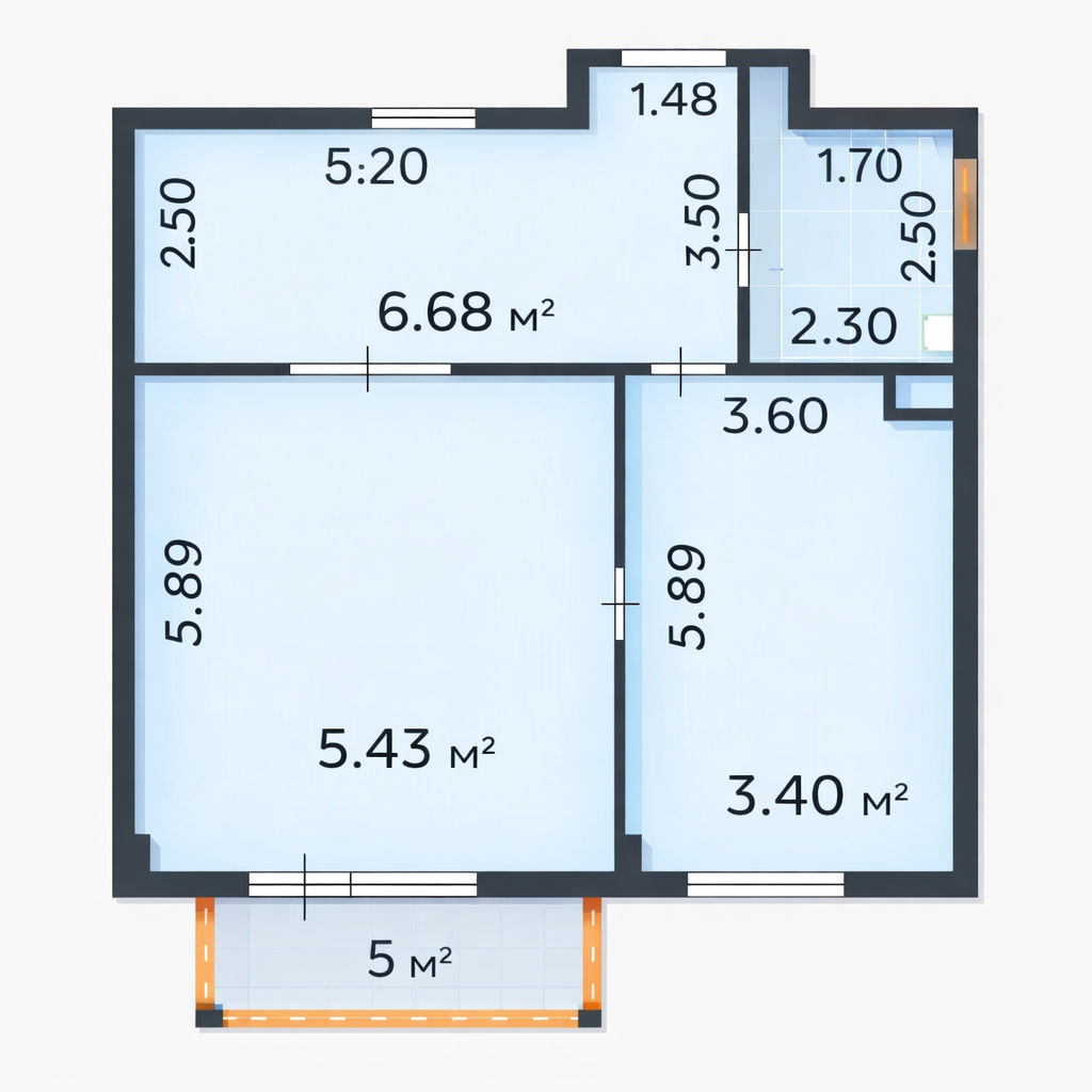2-комнатная 78.6 м2 в ЖК undefined корпус null этаж 3