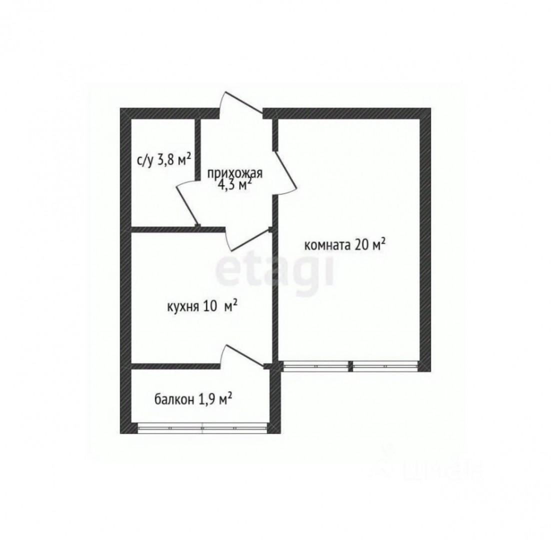1-комнатная 37.7 м2 в ЖК undefined корпус null этаж 14