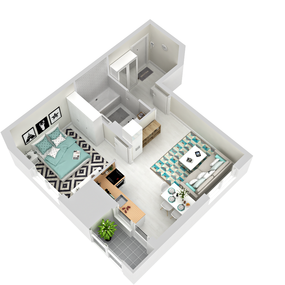 Студия 40 м2 в ЖК Друзья корпус null этаж 13