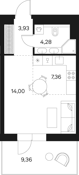 Студия 32 м2 в ЖК Forst корпус null этаж 1