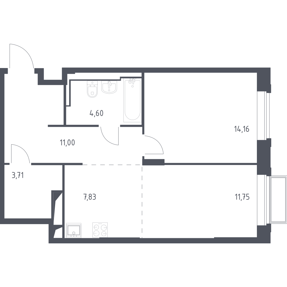 Студия 53 м2 в ЖК Долина Яузы корпус null этаж 24