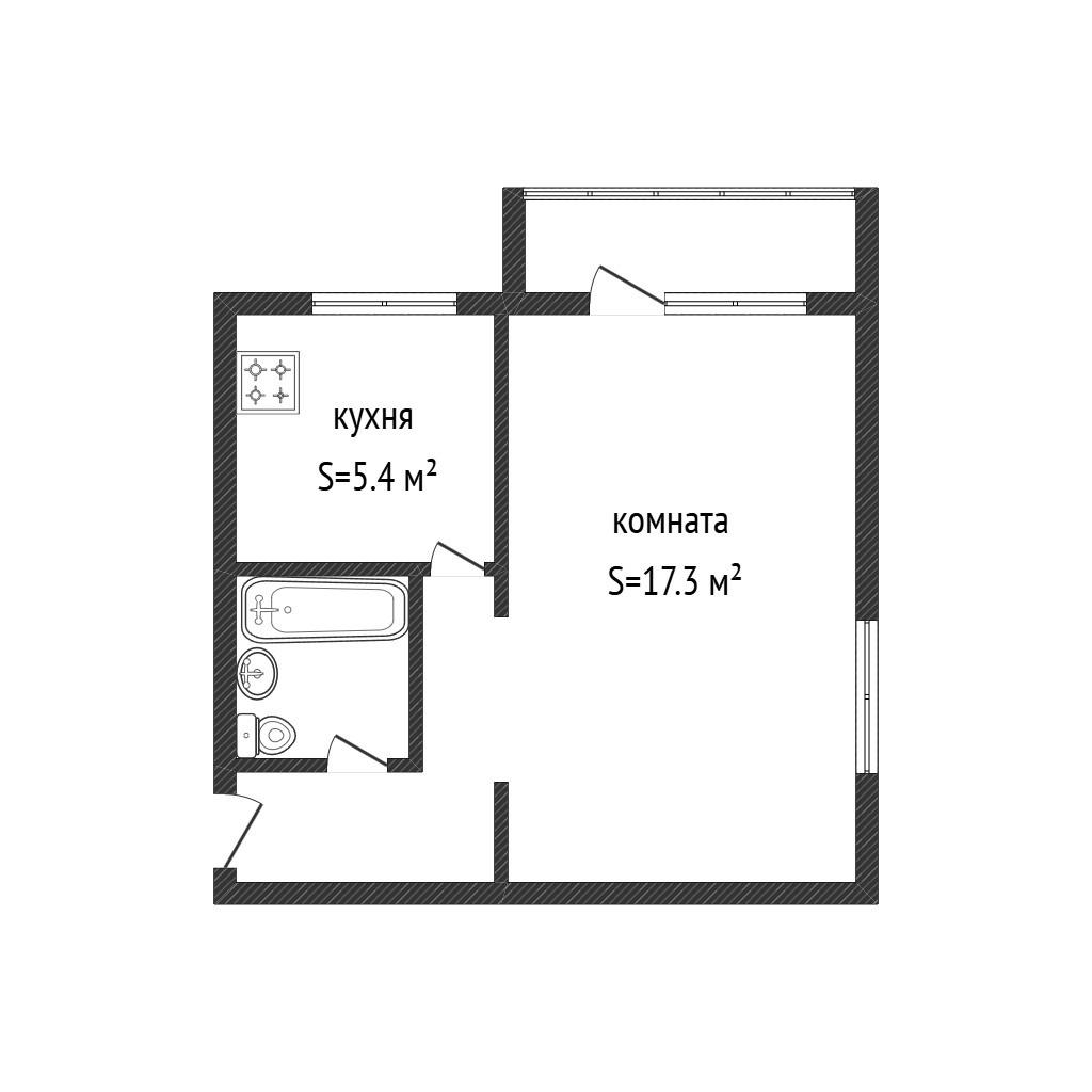 1-комнатная 31.4 м2 в ЖК undefined корпус null этаж 3