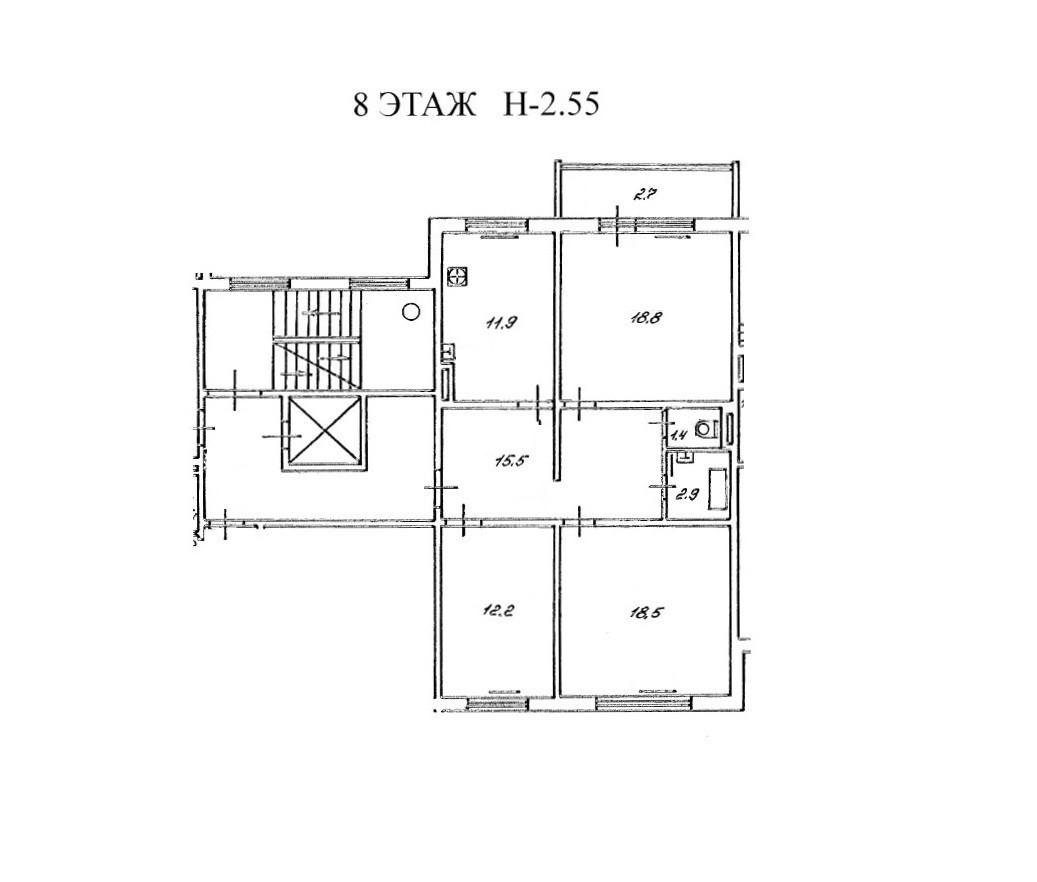3-комнатная 81.2 м2 в ЖК undefined корпус null этаж 8