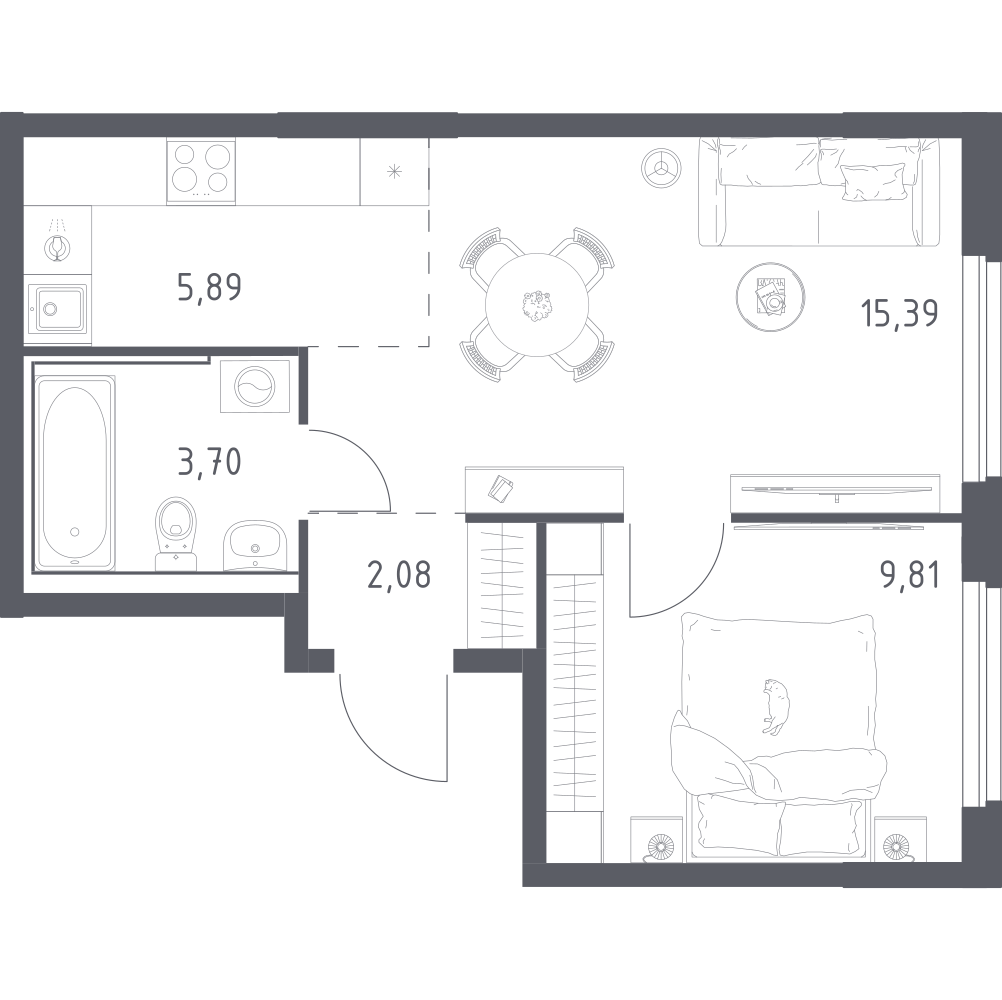 Студия 36 м2 в ЖК Донские Легенды корпус null этаж 11