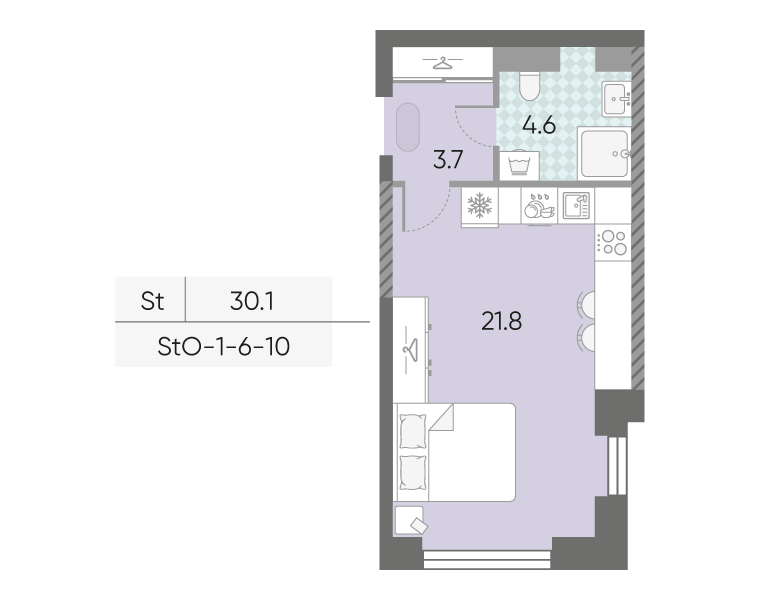 Студия 30 м2 в ЖК ЗИЛАРТ корпус null этаж 10