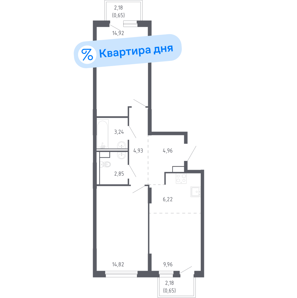 Студия 62 м2 в ЖК Чаркова 72 корпус null этаж 7