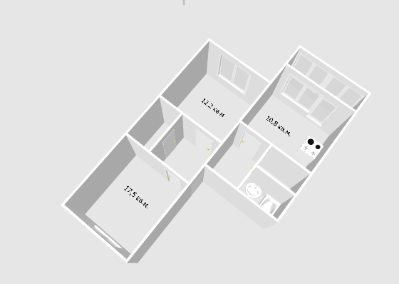 2-комнатная 58 м2 в ЖК undefined корпус null этаж 3