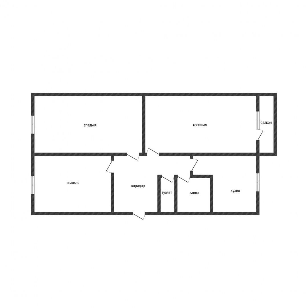 3-комнатная 61 м2 в ЖК undefined корпус null этаж 5