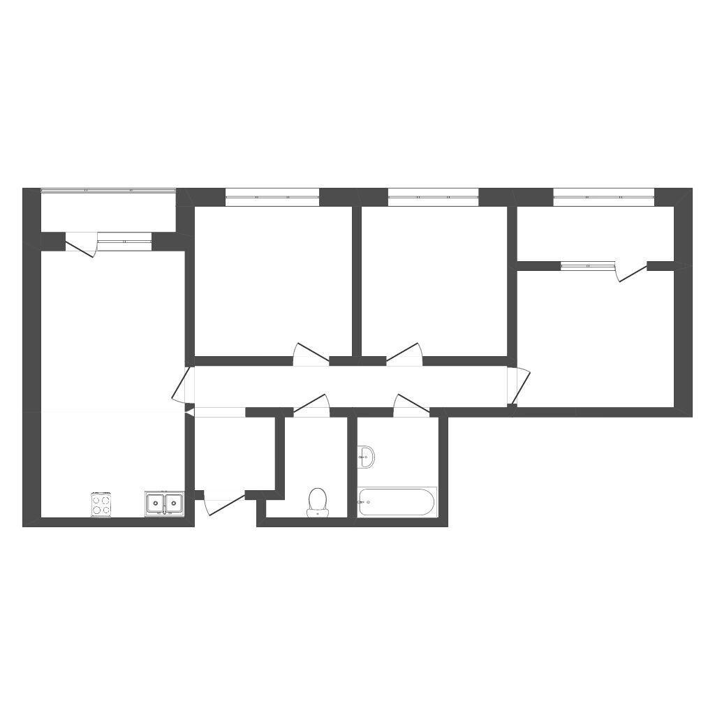 3-комнатная 83.5 м2 в ЖК undefined корпус null этаж 3