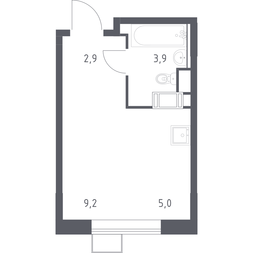 Студия 21 м2 в ЖК Цветочные поляны корпус null этаж 5
