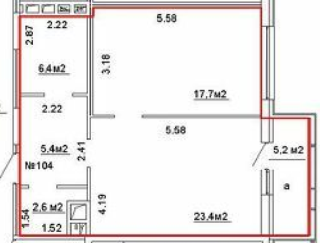 1-комнатная 55.5 м2 в ЖК undefined корпус null этаж 10