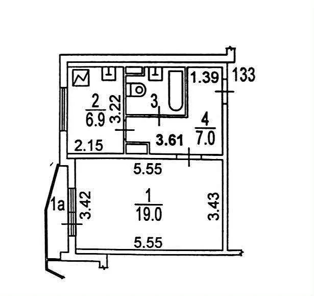1-комнатная 37.2 м2 в ЖК undefined корпус null этаж 6