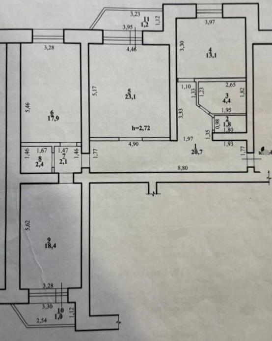 3-комнатная 103.9 м2 в ЖК undefined корпус null этаж 3