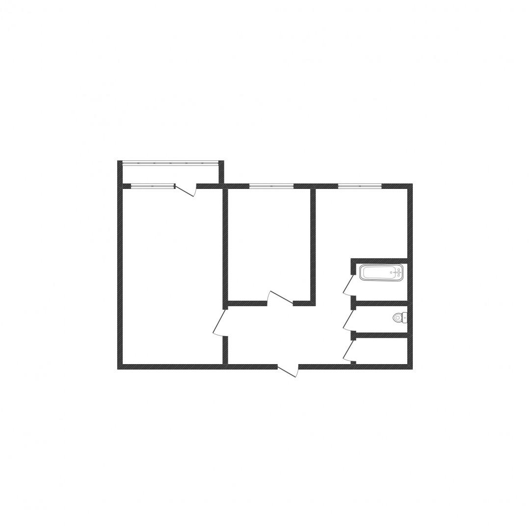 2-комнатная 44 м2 в ЖК undefined корпус null этаж 2
