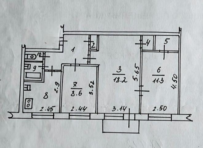 3-комнатная 56.6 м2 в ЖК undefined корпус null этаж 5