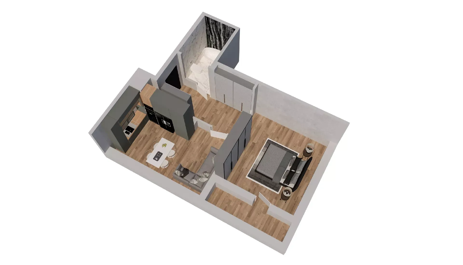 1-комнатная 42 м2 в ЖК Пальмира 2.0 корпус null этаж 1