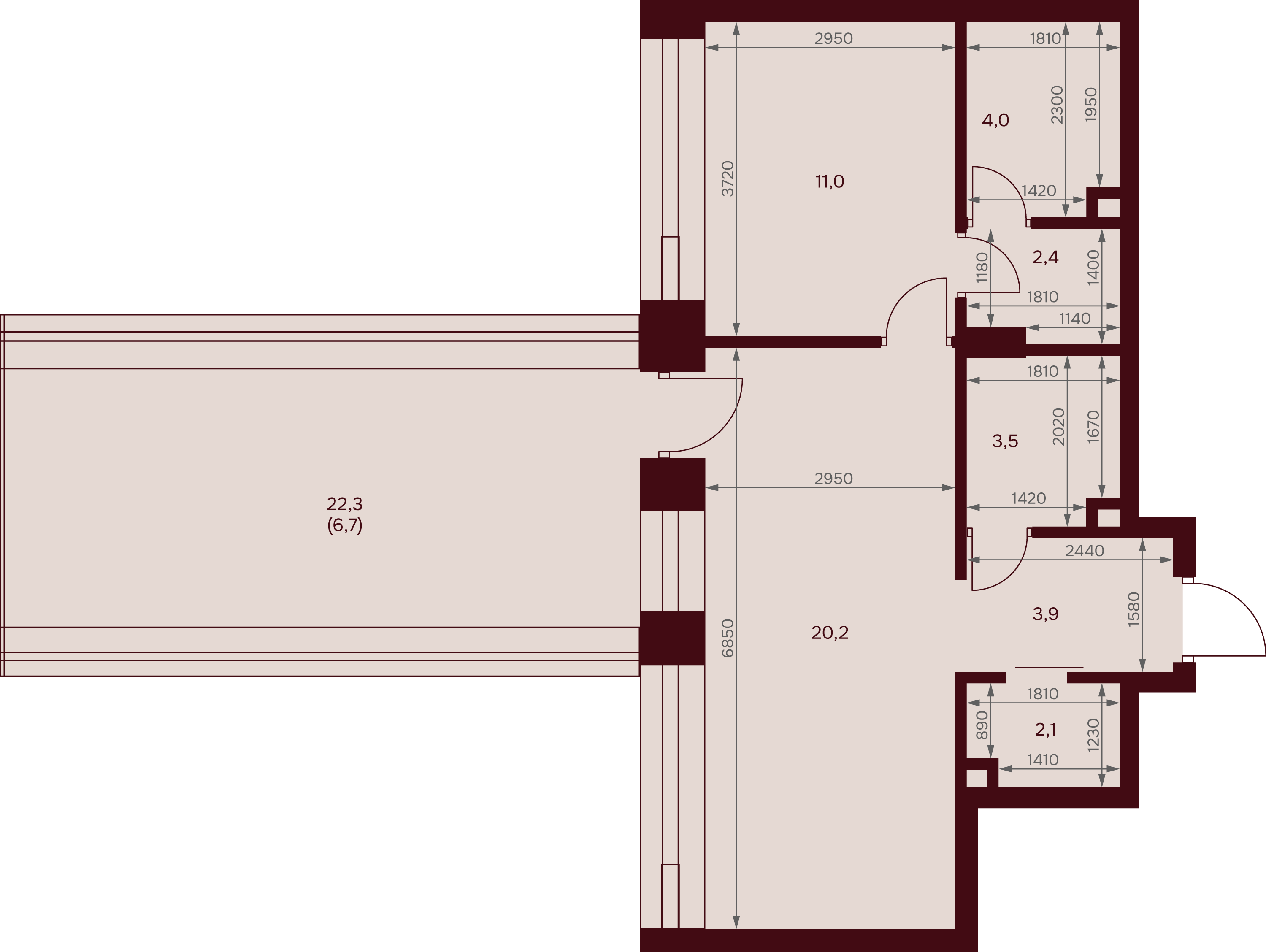 1-комнатная 53 м2 в ЖК Дом 7. Даниловский корпус null этаж 2