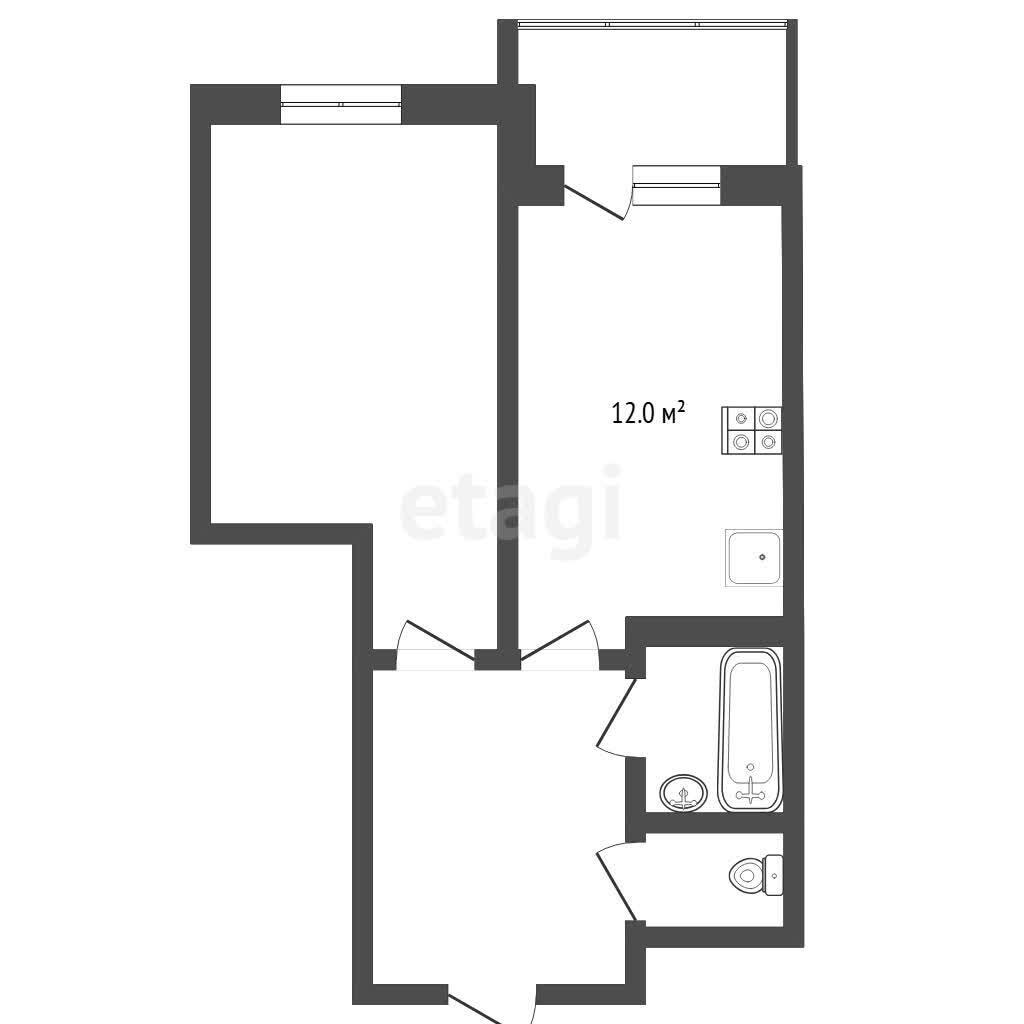 1-комнатная 41.9 м2 в ЖК undefined корпус null этаж 16
