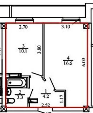 1-комнатная 34.2 м2 в ЖК undefined корпус null этаж 9