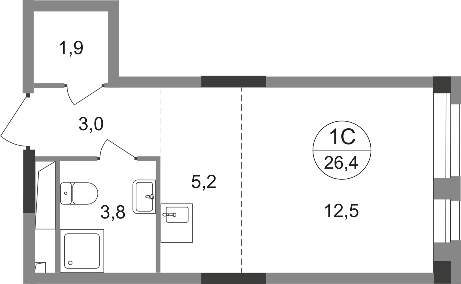 Студия 26 м2 в ЖК Первый Московский корпус null этаж 11