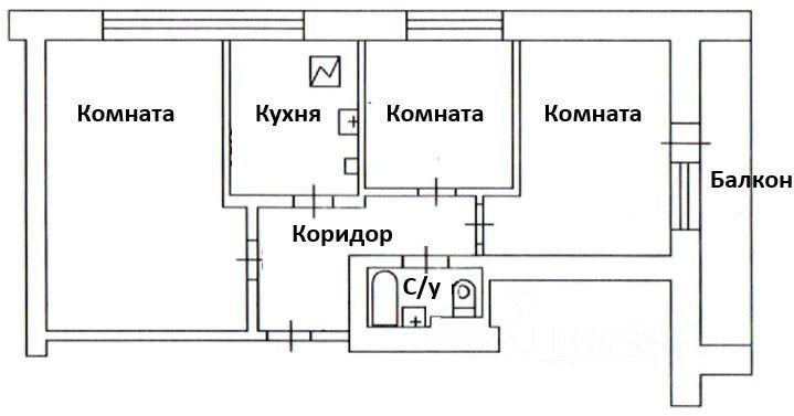 3-комнатная 65 м2 в ЖК undefined корпус null этаж 4