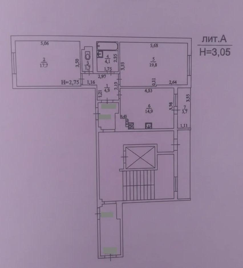 2-комнатная 61.6 м2 в ЖК undefined корпус null этаж 7