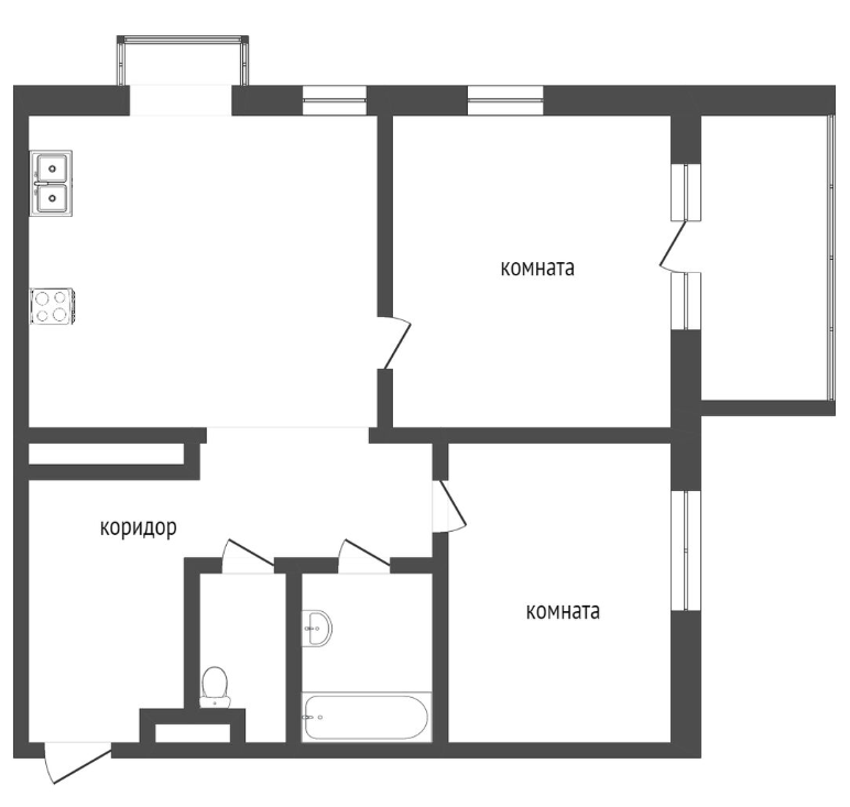 2-комнатная 65.6 м2 в ЖК undefined корпус null этаж 17