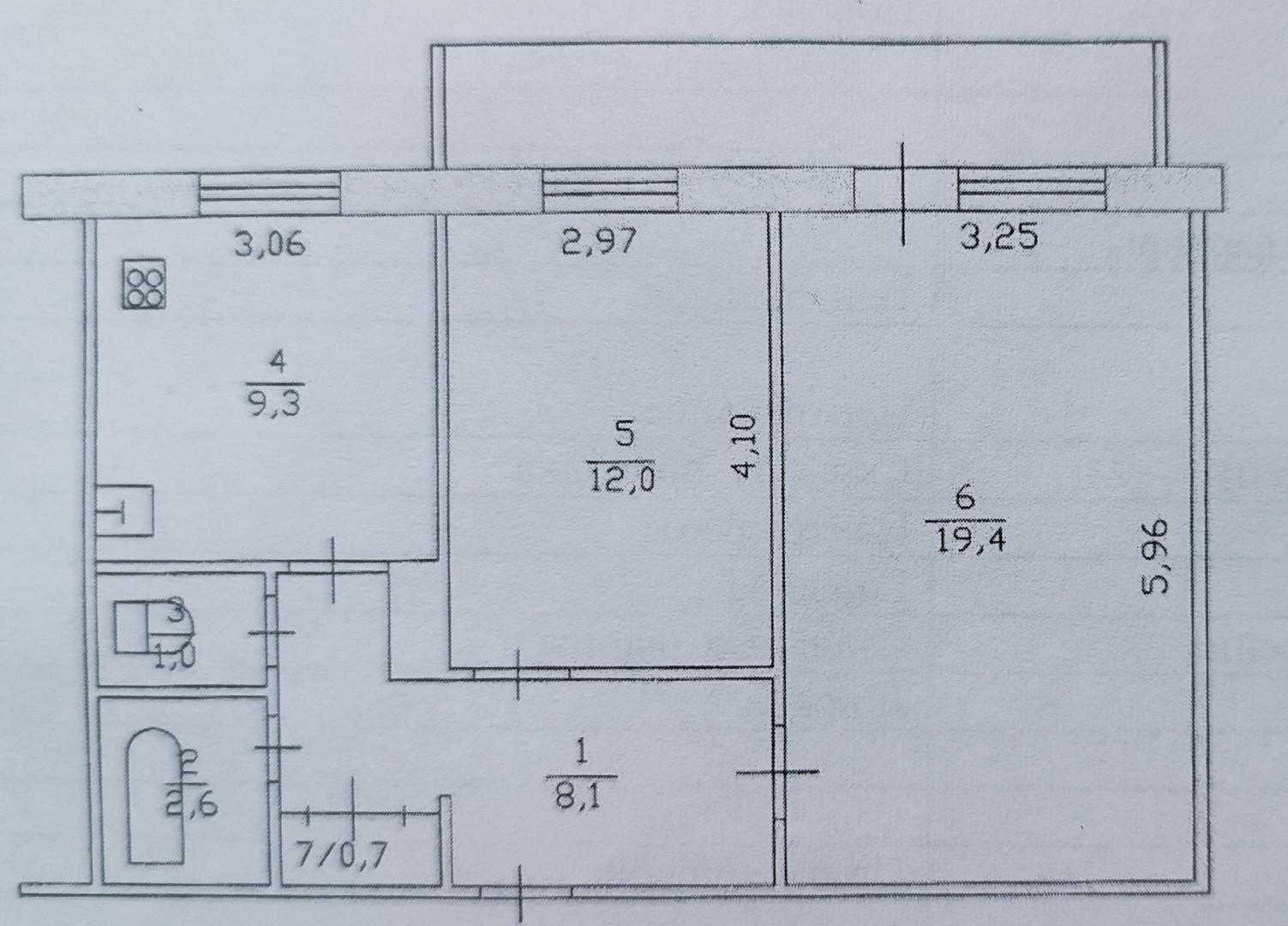 2-комнатная 53.1 м2 в ЖК undefined корпус null этаж 5