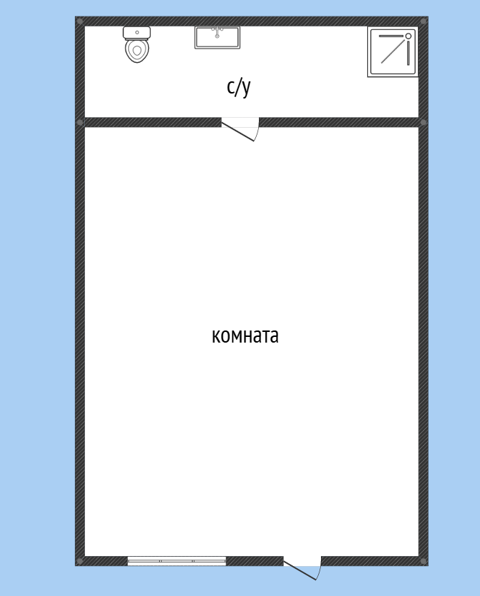Студия 20.5 м2 в ЖК undefined корпус null этаж 1
