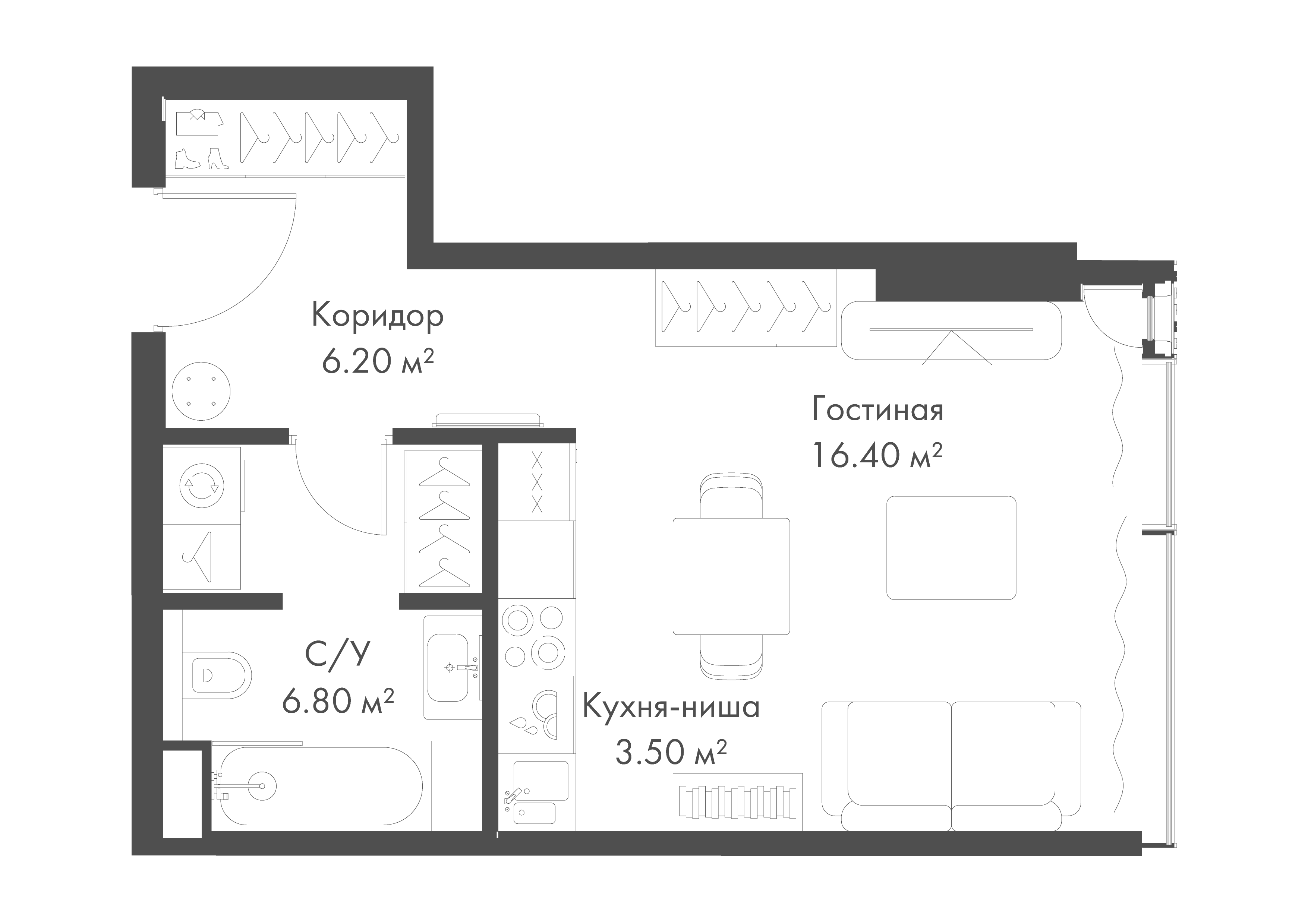 Студия 32 м2 в ЖК SLAVA корпус null этаж 12