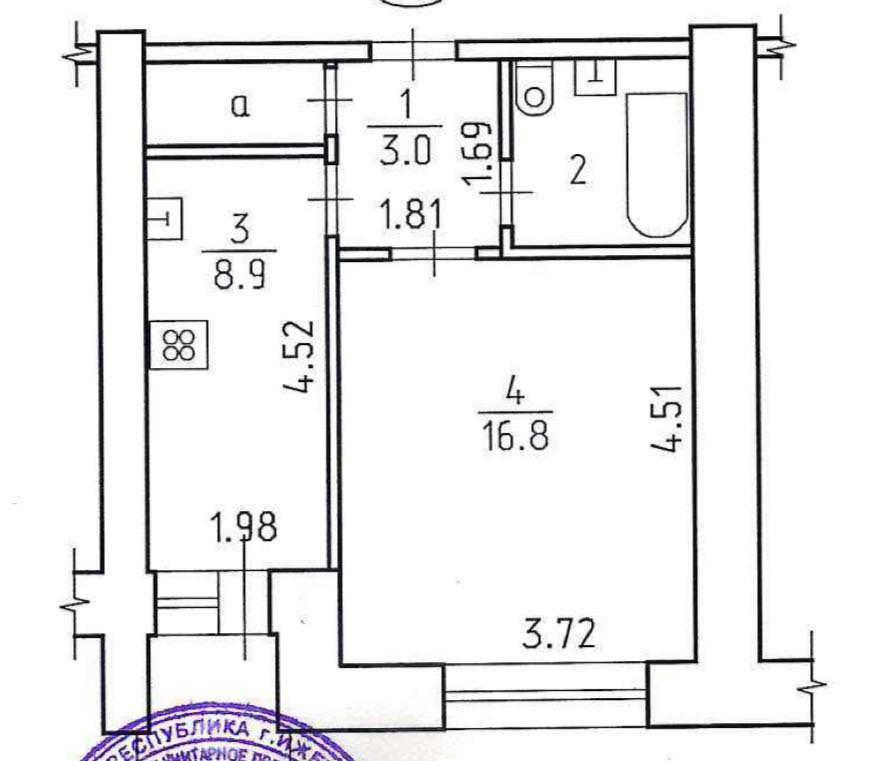 1-комнатная 33.6 м2 в ЖК undefined корпус null этаж 2