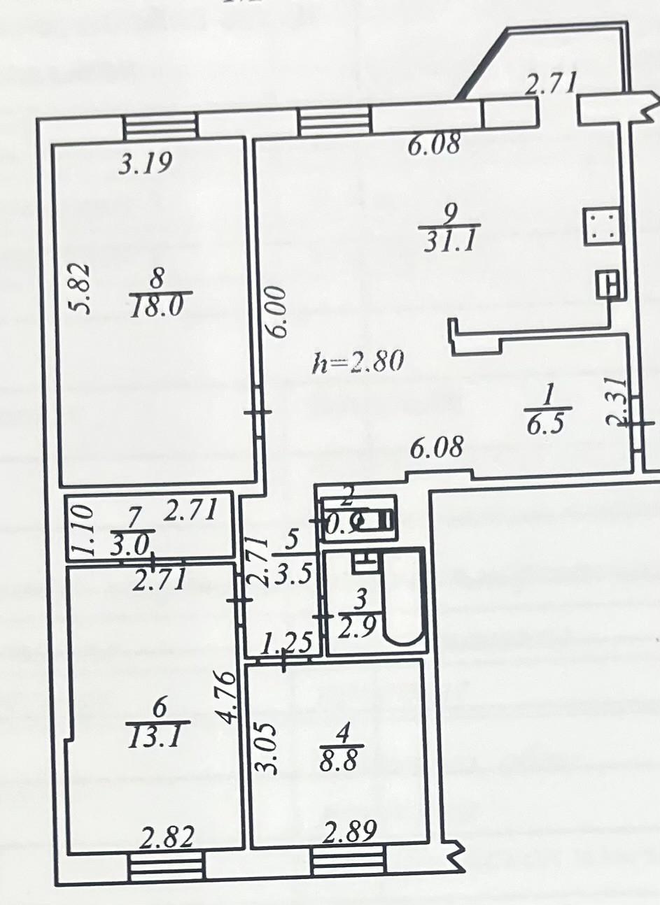 4-комнатная 87.8 м2 в ЖК undefined корпус null этаж 2