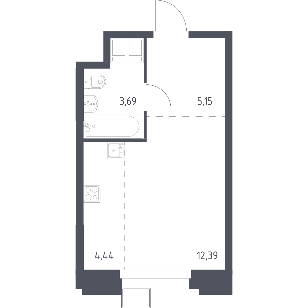 Студия 25 м2 в ЖК Тропарево Парк корпус null этаж 21