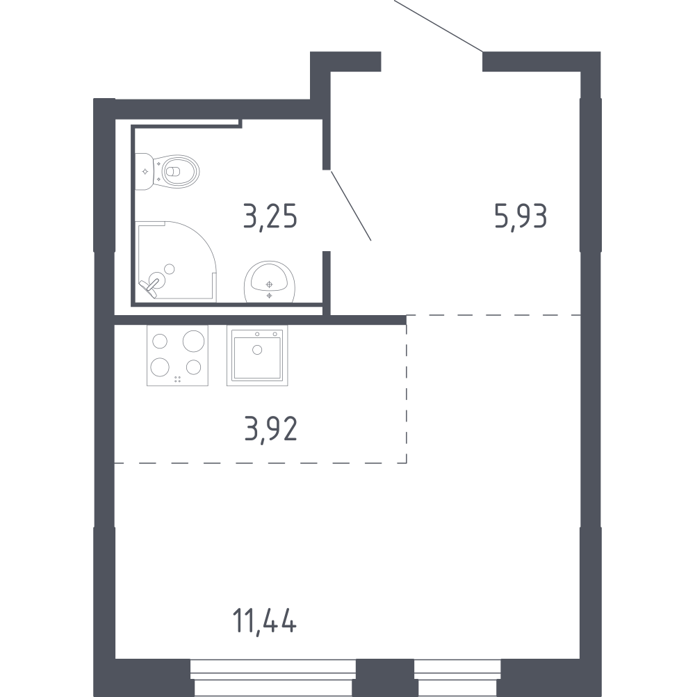 Студия 24 м2 в ЖК Чаркова 72 корпус null этаж 14