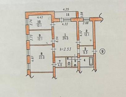4-комнатная 106.4 м2 в ЖК undefined корпус null этаж 2