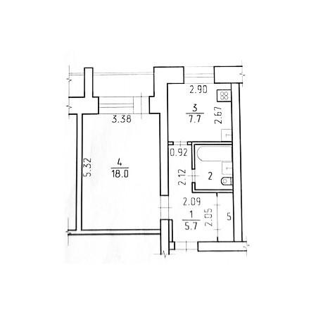 1-комнатная 36.5 м2 в ЖК undefined корпус null этаж 8