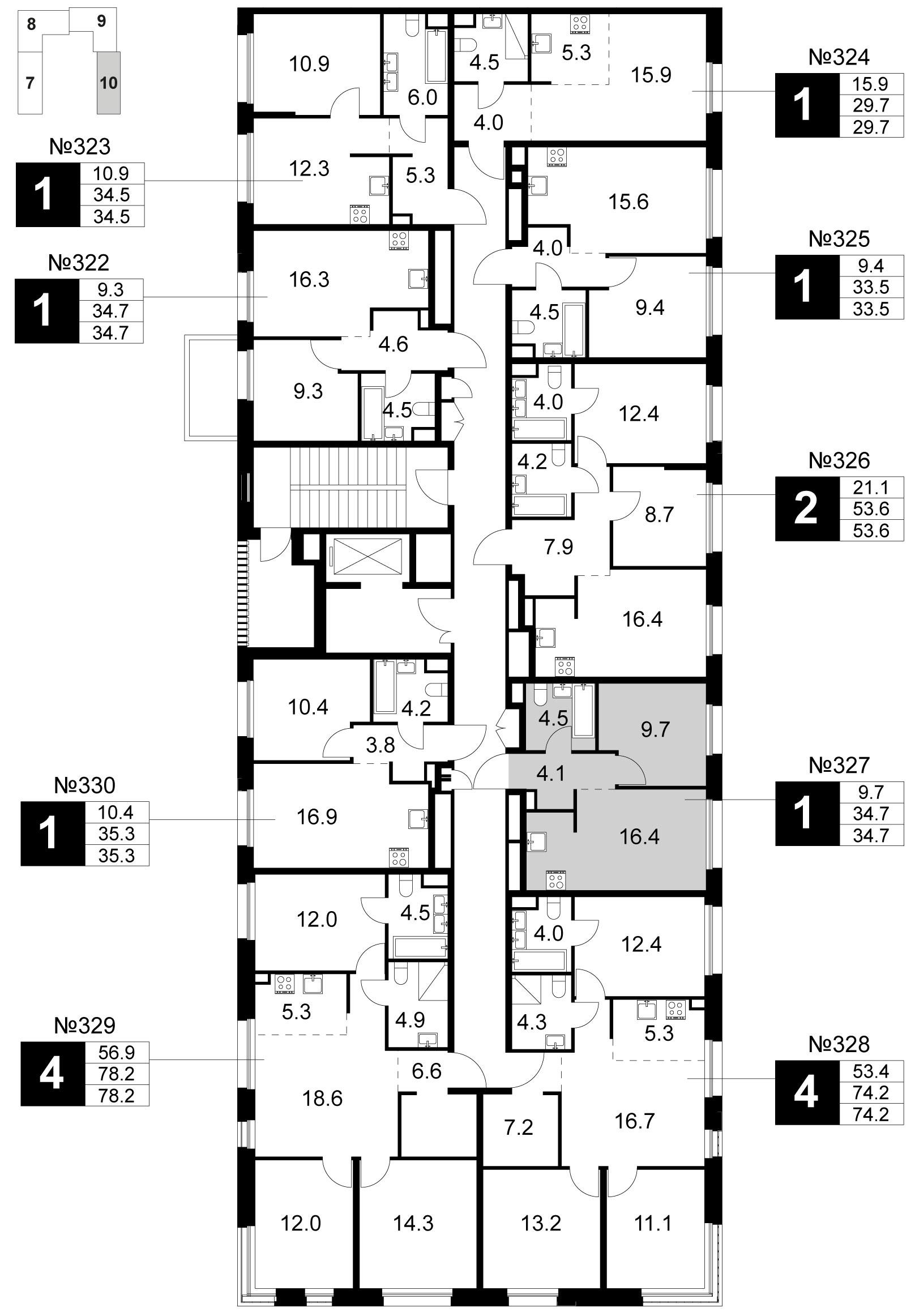 1-комнатная 34 м2 в ЖК Станиславский корпус null этаж 2