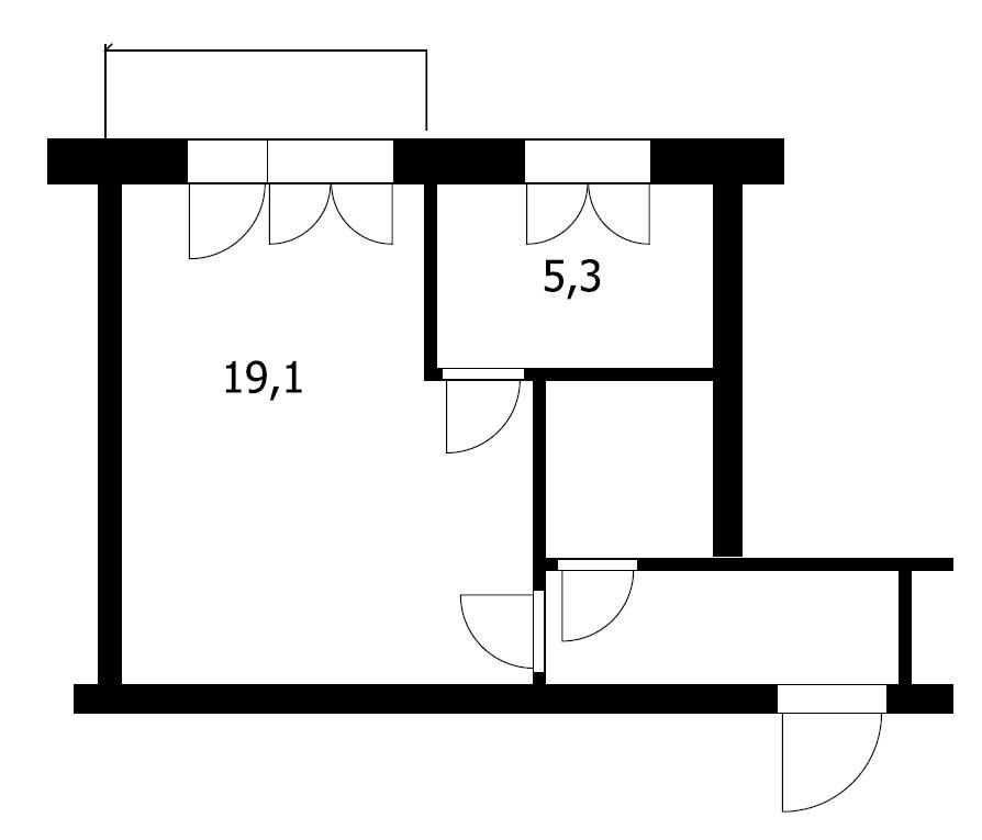 1-комнатная 30.7 м2 в ЖК undefined корпус null этаж 3