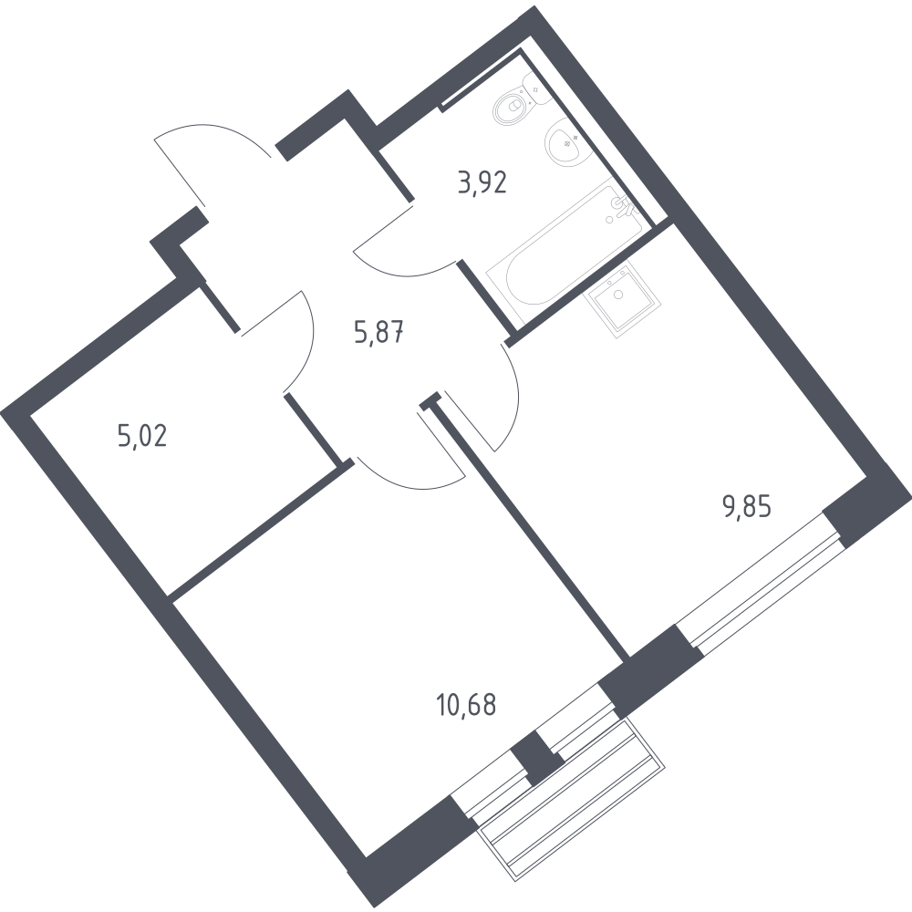 1-комнатная 34 м2 в ЖК Рублёвский Квартал корпус null этаж 5