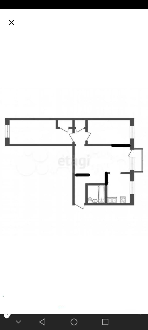 3-комнатная 55 м2 в ЖК undefined корпус null этаж 4