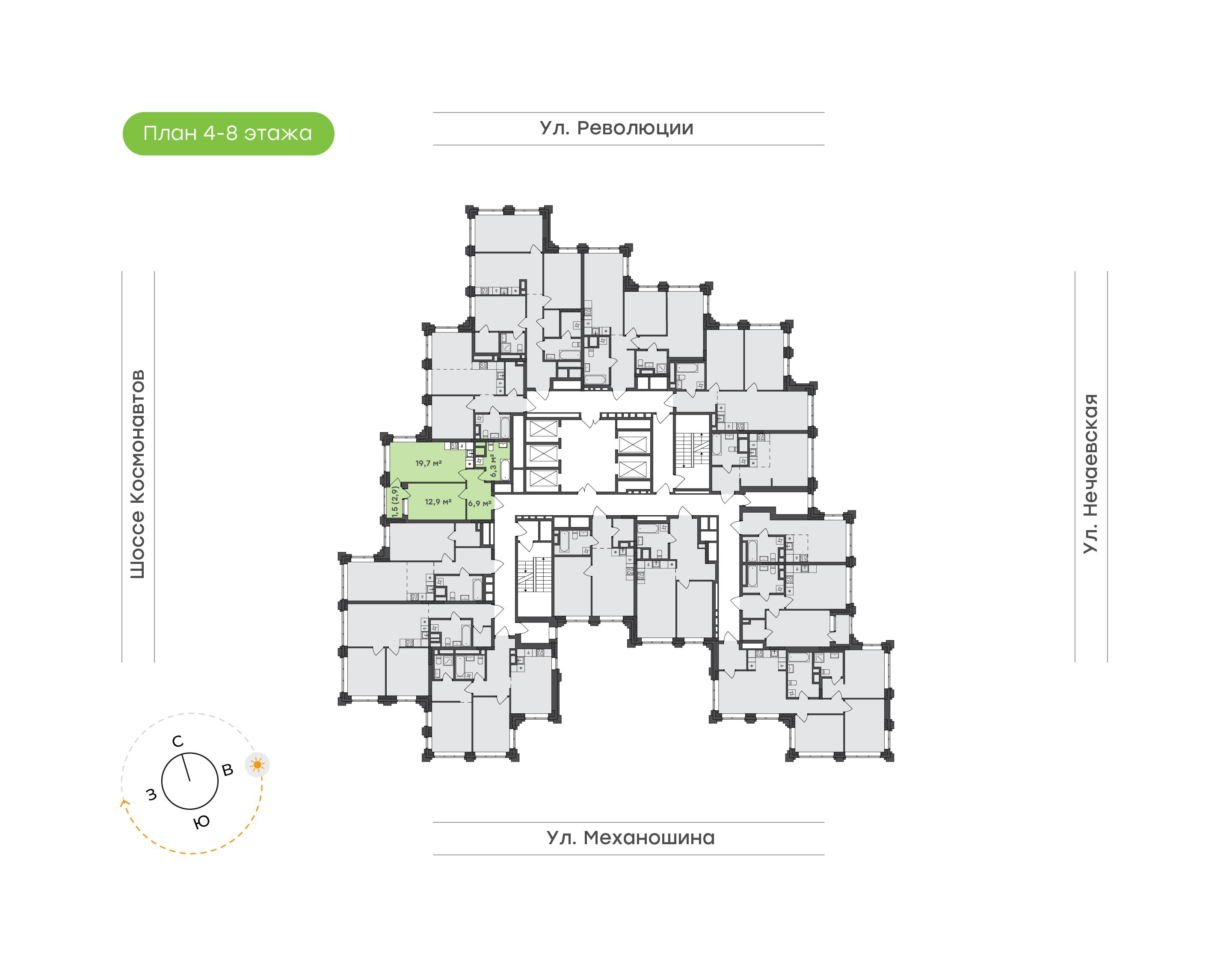 1-комнатная 47 м2 в ЖК Городские кварталы Талан корпус null этаж 7