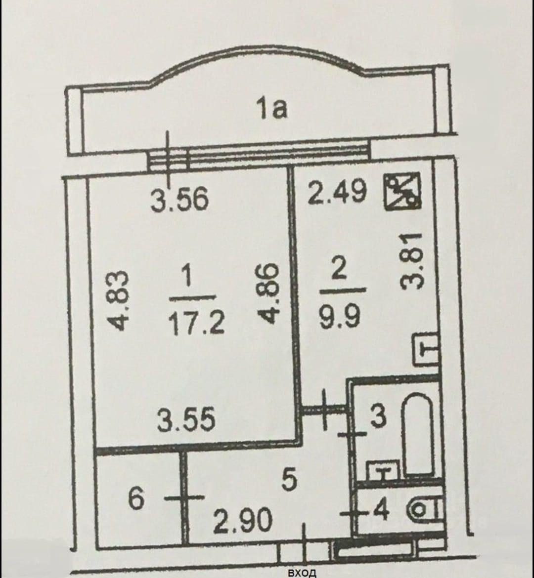 1-комнатная 38.9 м2 в ЖК undefined корпус null этаж 14