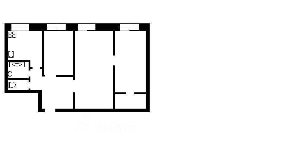 3-комнатная 58 м2 в ЖК undefined корпус null этаж 8