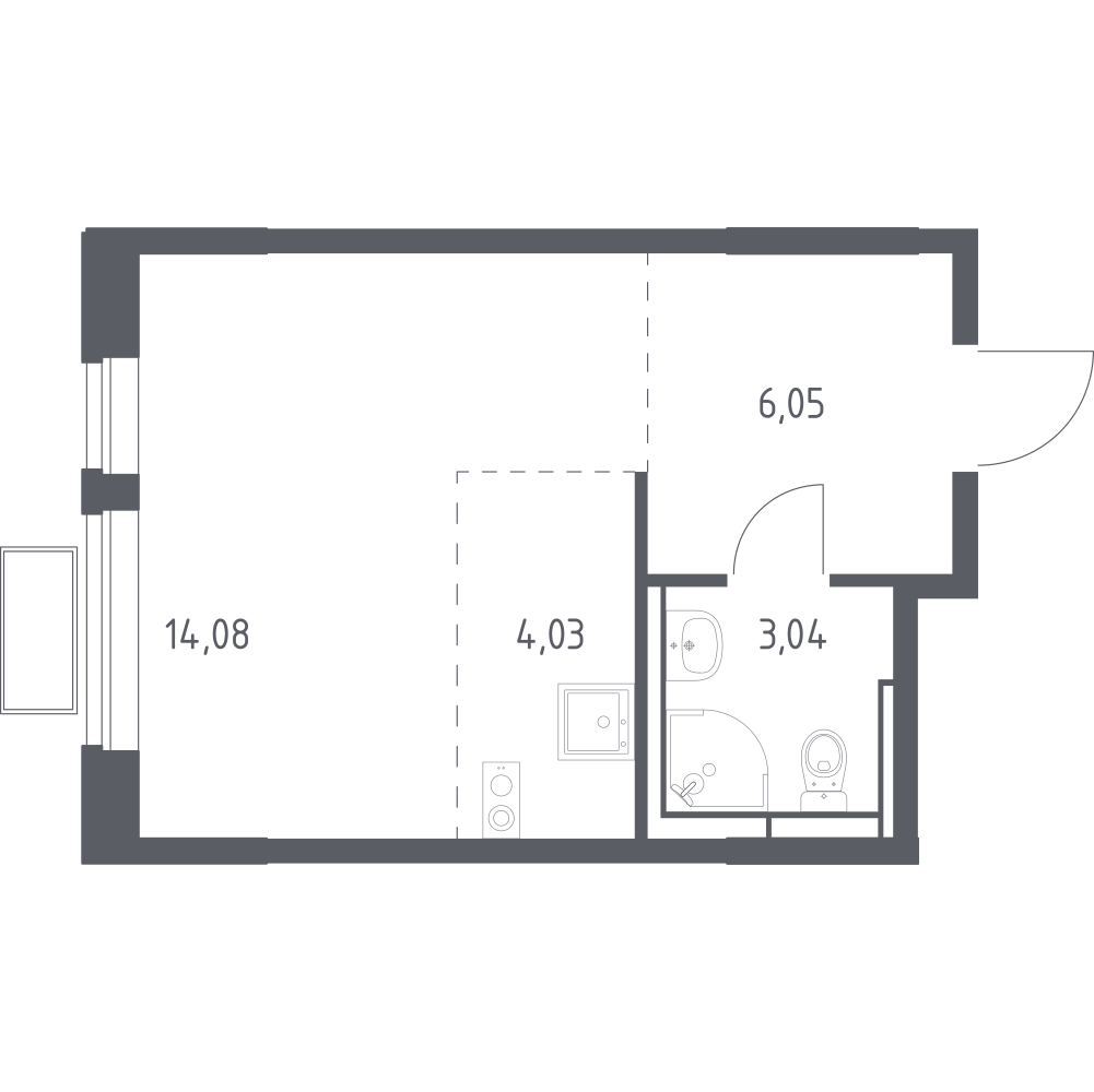 Студия 26 м2 в ЖК Новое Видное корпус null этаж 10