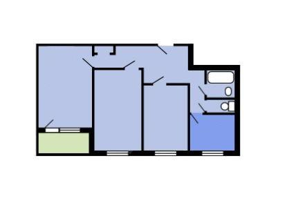 3-комнатная 57.9 м2 в ЖК undefined корпус null этаж 5