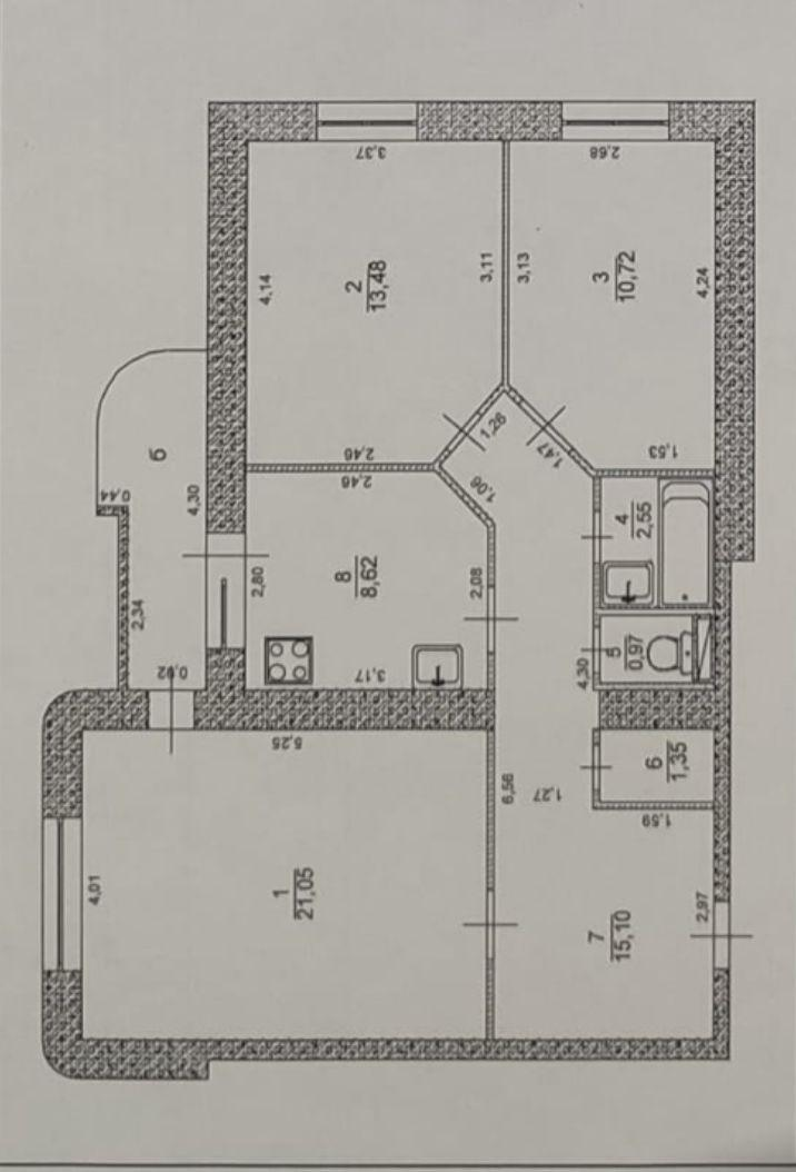 3-комнатная 73.8 м2 в ЖК undefined корпус null этаж 14