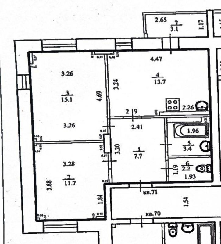 2-комнатная 53.8 м2 в ЖК undefined корпус null этаж 13